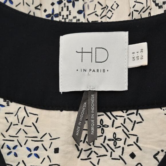 Anthropologie Womens Even Tide Shift Dress Size 4 HD IN PARIS Ivory Boho Print - Picture 8 of 12